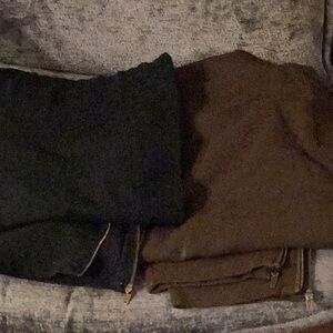 2 pair j Jill stretch leggings with ankle zippers size 4 X